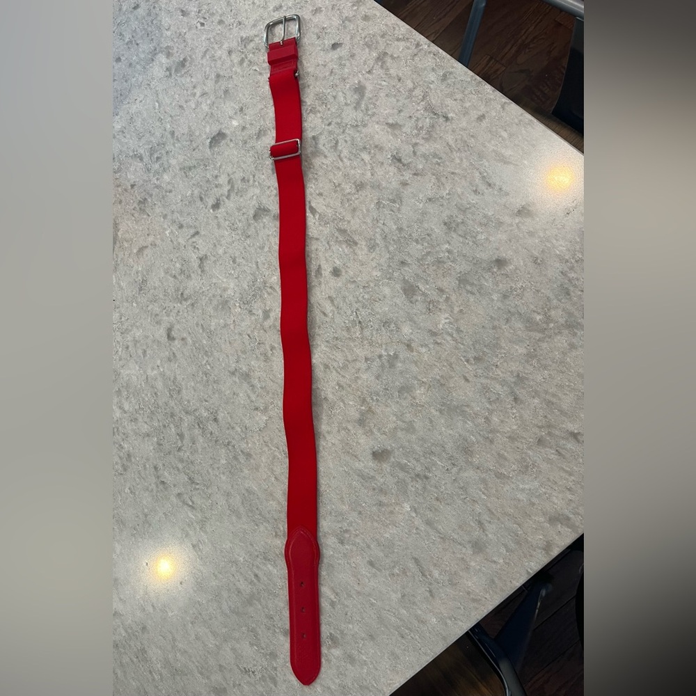 adidas Kids Red Belt with Silver Buckle